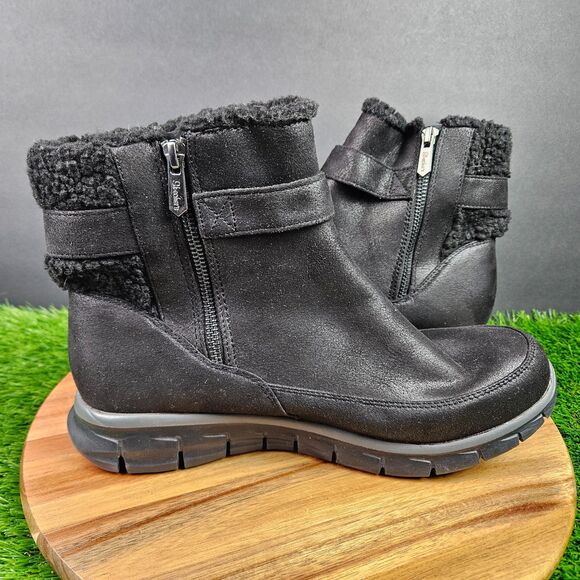 Skechers Synergy Diva Lane Boots Womens 10 Black Zip Buckle High Top Memory Foam - Picture 9 of 12